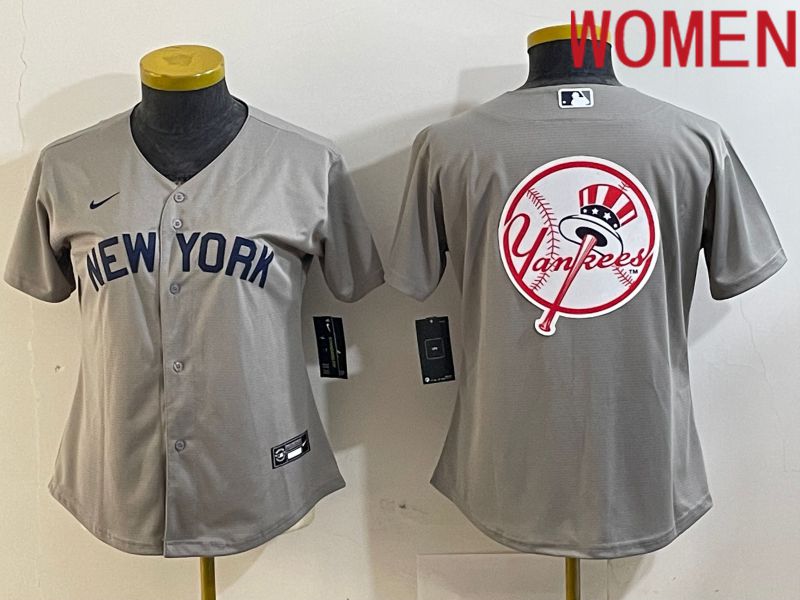 Women New York Yankees Blank Grey Nike Game 2024 MLB Jersey style 3->->Women Jersey